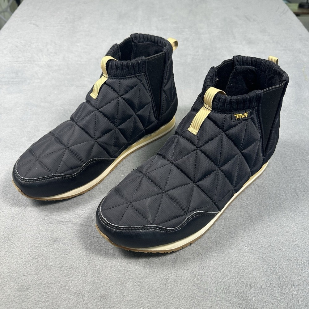 Teva Womens ReEmber Mid Slip-On Pull On Quilted Comfort Ankle Boot Black Size 10